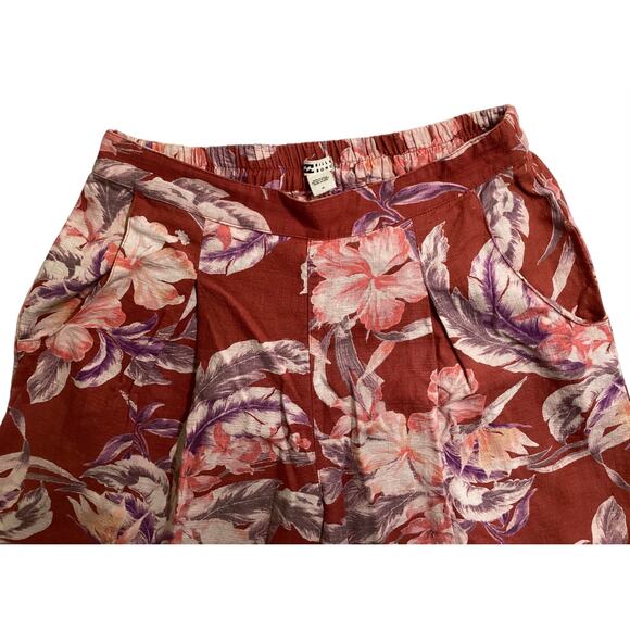 Billabong Wide Cotton Floral Pants Size 10 - Picture 4 of 8